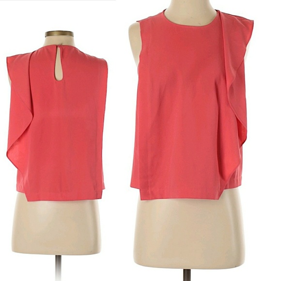 Rachel Roy coral ruffle sleeveless Blouse size 4 - Picture 5 of 5